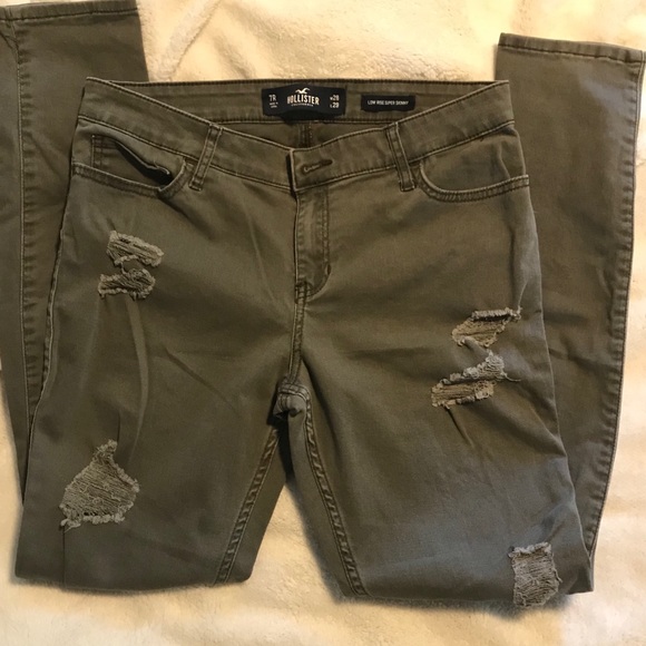 Hollister Denim - Hollister Army Green Super Skinny Jeans 28/29